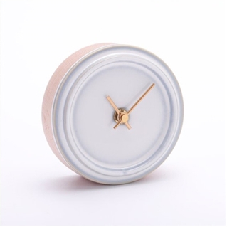【INAXライブミュージアム】置き時計 TILE WOOD CLOCK WZ-01／乳白釉 消費税10％